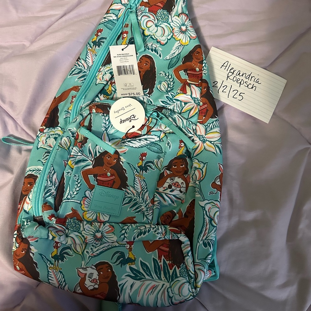 Disney Moana Teal Floral Backpack